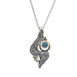 Keith Jack Sterling Silver & 10K Apatite & CZ's Rocks 'n Rivers Pendant