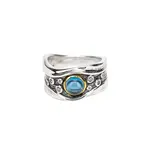 Keith Jack Sterling Silver/10K Gold Accented LBT & CZ Rocks n' Rivers Ring 7