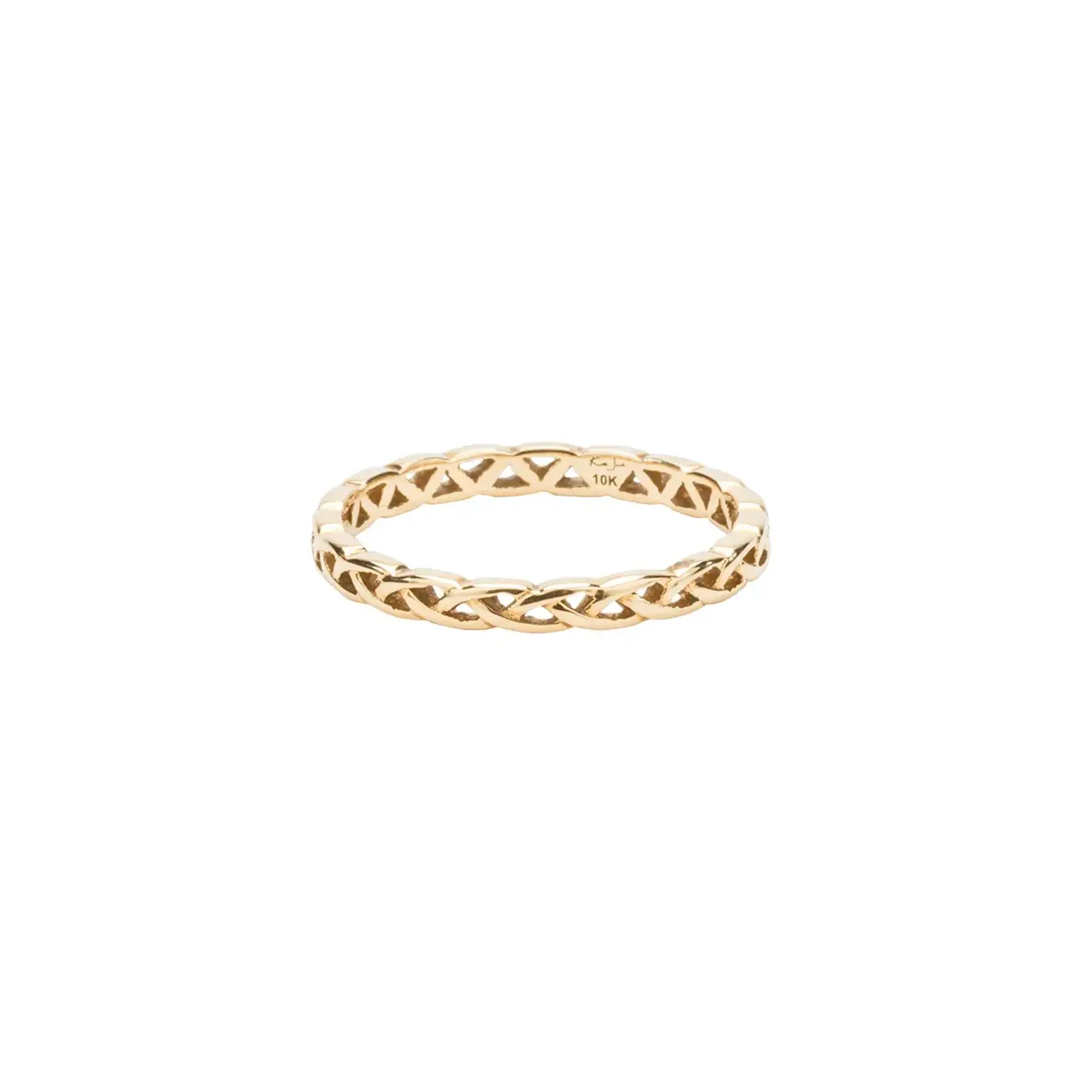 Keith Jack 10K YG Weave Knot Narrow Tulla Ring