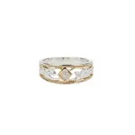 Keith Jack Silver and 10K Diamond Eternity Knot Rosail Ring
