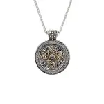 Keith Jack Sterling Silver/10K Gold & CZ's Celestial Medallion Pendant