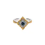 Keith Jack Sterling Silver/10K Yellow Gold Moissanite Celestial Ring 7