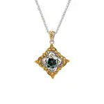 Keith Jack Sterling Silver/10K Mystic Blue Moissanite Celestial Pendant