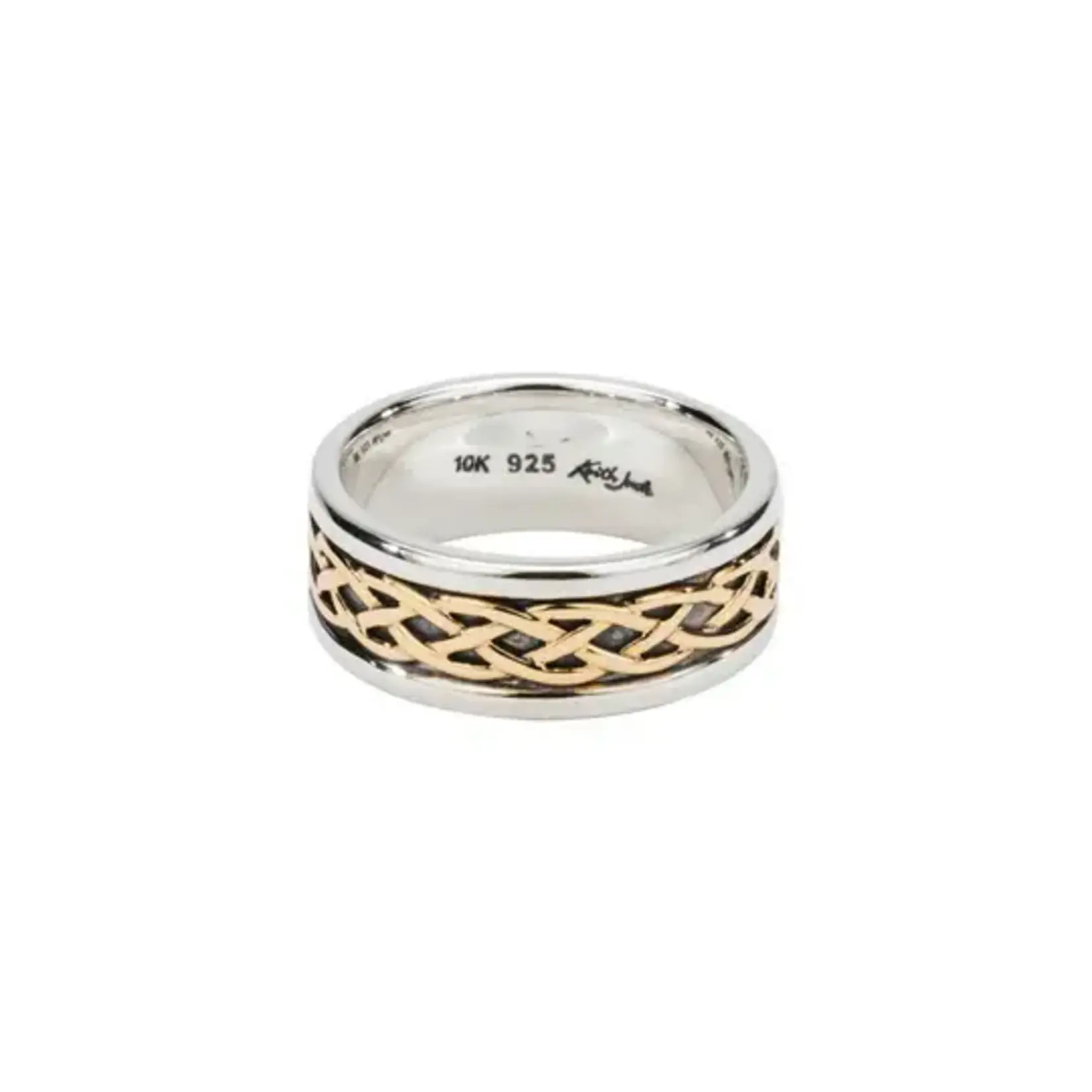 Keith Jack Silver and 10K Celtic Weave Kelty Ring