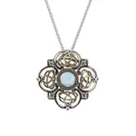 Keith Jack Sterling Silver/10K Sky Blue Topaz w/ CZ's Celestial Pendant