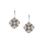 Keith Jack Sterling Silver/10K Sky Blue Topaz w/ CZ's Celestial Lever Back Earrings