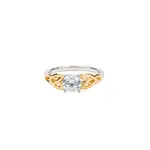 Keith Jack 10K White and Yellow Gold 1 ct Moissanite Trinity Ring