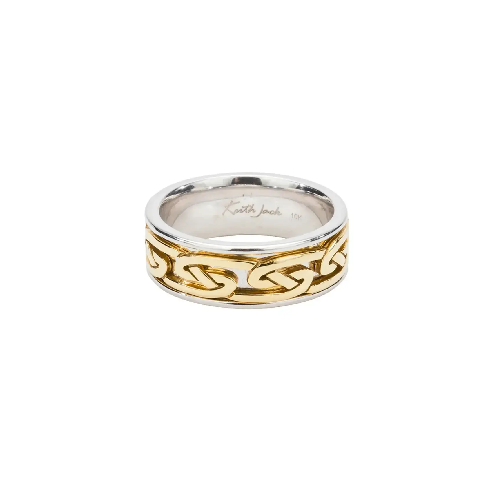Keith Jack 10K WG and YG Celtic Eternity Knot Laro Ring