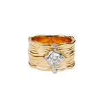 Keith Jack 10K Yellow & White 2 pc Rocks'n River Ring w/Lab Grown Diamond