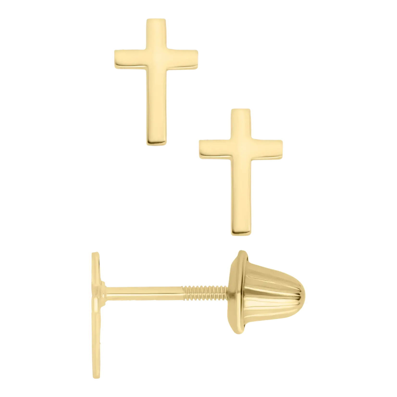 Kiddie Kraft 14K Yellow Gold Cross Kid's Earrings
