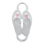 Lestage Flip Flop w/ Pink CZ Clasp