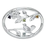 Lestage Song Bird w/ Genuine Stones Clasp