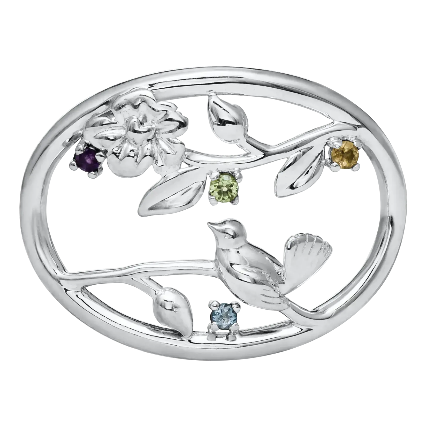 Lestage Song Bird w/ Genuine Stones Clasp
