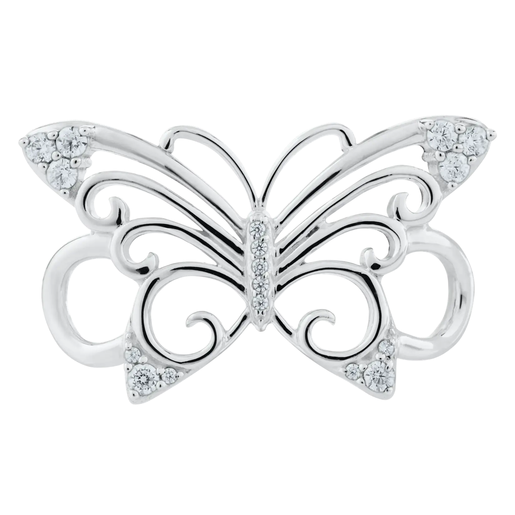 Lestage Cutout Butterfly with CZ's Clasp
