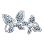 Lestage Blue Dotted Butterfly Clasp