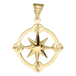 Lestage 14K Inscribed Compass Rose Pendant