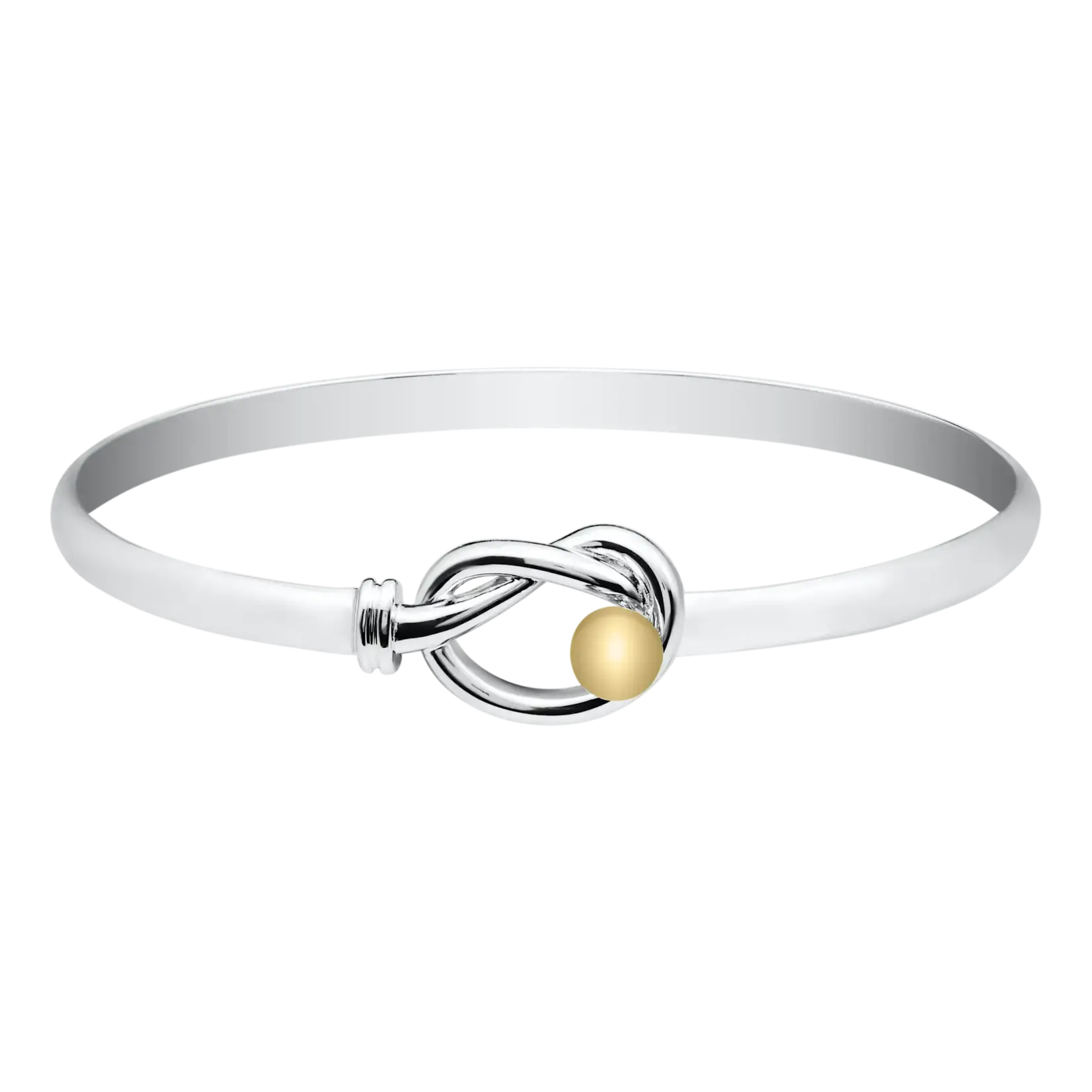 Lestage Sterling Silver/14K Love Knot and Bead Bracelet 7 in
