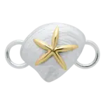 Lestage Silver and 14K Clam & Starfish Clasp