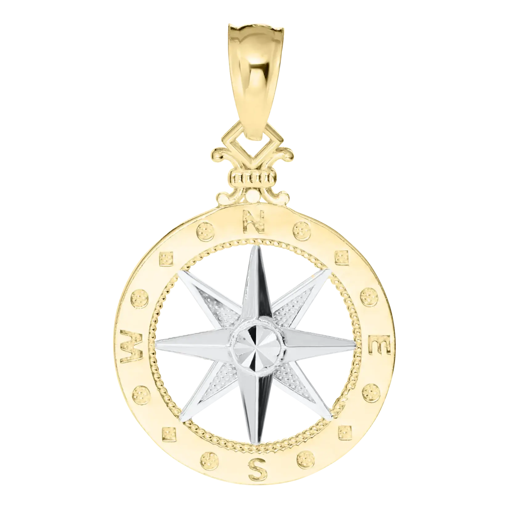 Lestage Sterling Silver/14K Compass Rose Pendant