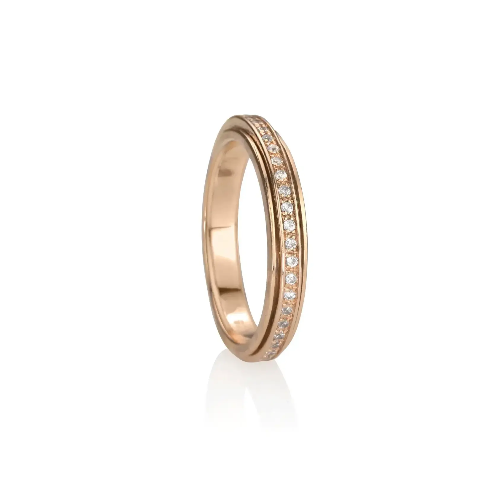 Lunar 14K RG Vermeil w/ CZ's Ring