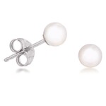 14K White Gold 4mm Freshwater Pearl Stud Earrings