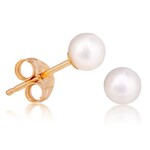 14K Yellow Gold 5mm Freshwater Pearl Stud Earrings