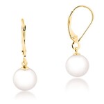 14K Yellow Gold 7mm Freshwater Pearl Leverback