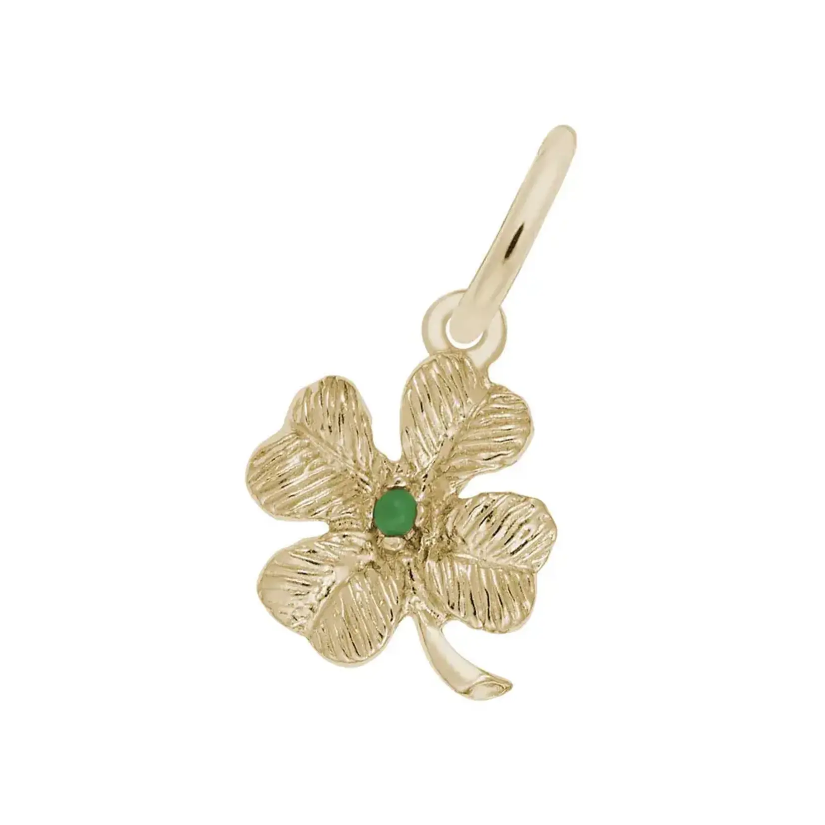 Rembrandt Gold Plated Four Leaf Clover with Bead Charm