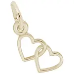 Rembrandt Gold Plated Two Hearts Charm