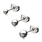 Inox 4mm TitaniumnBall Stud Earrings