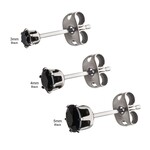 Inox 5mm Titanium Black CZ Stud Earrings