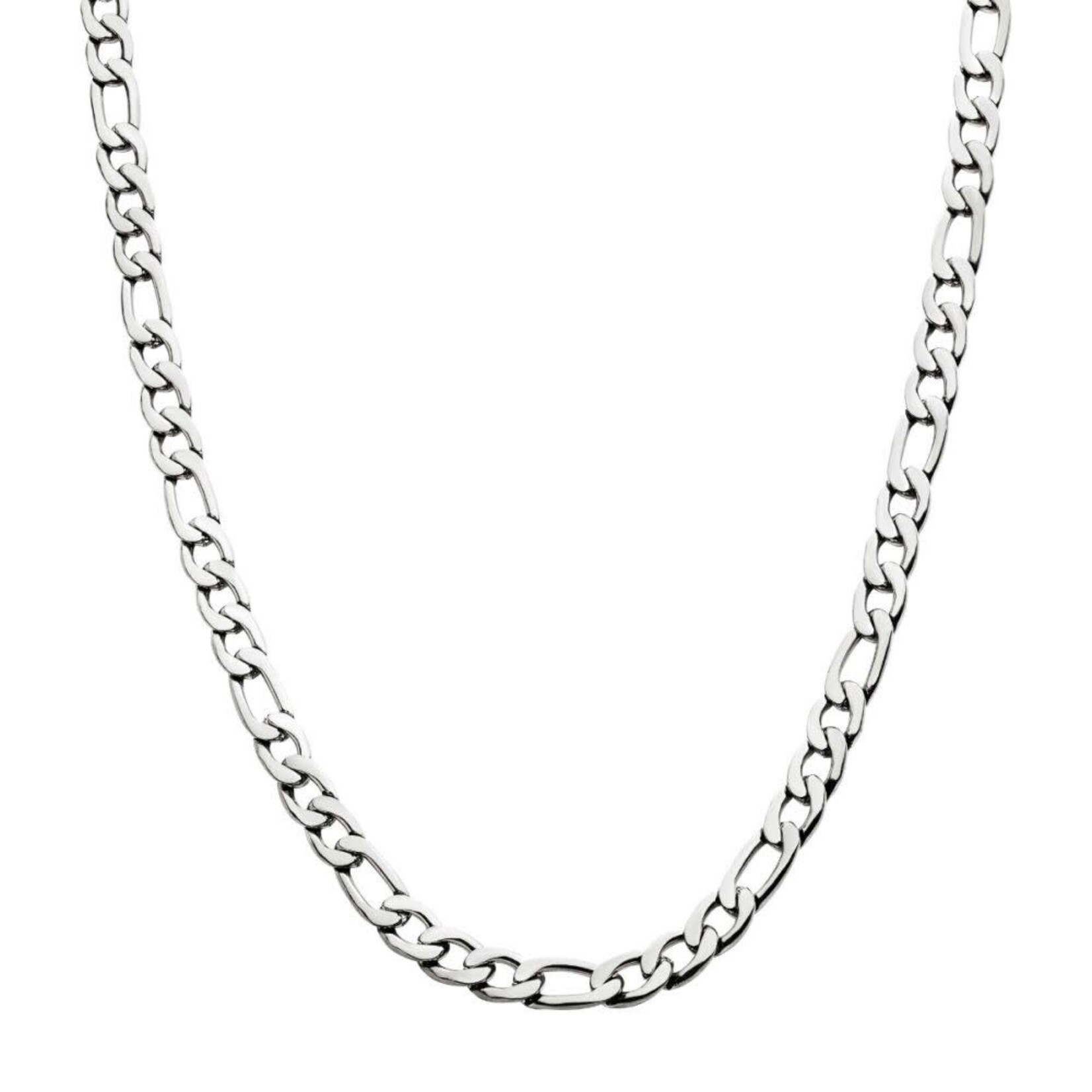 Inox 4mm Steel Figaro Chain Necklace