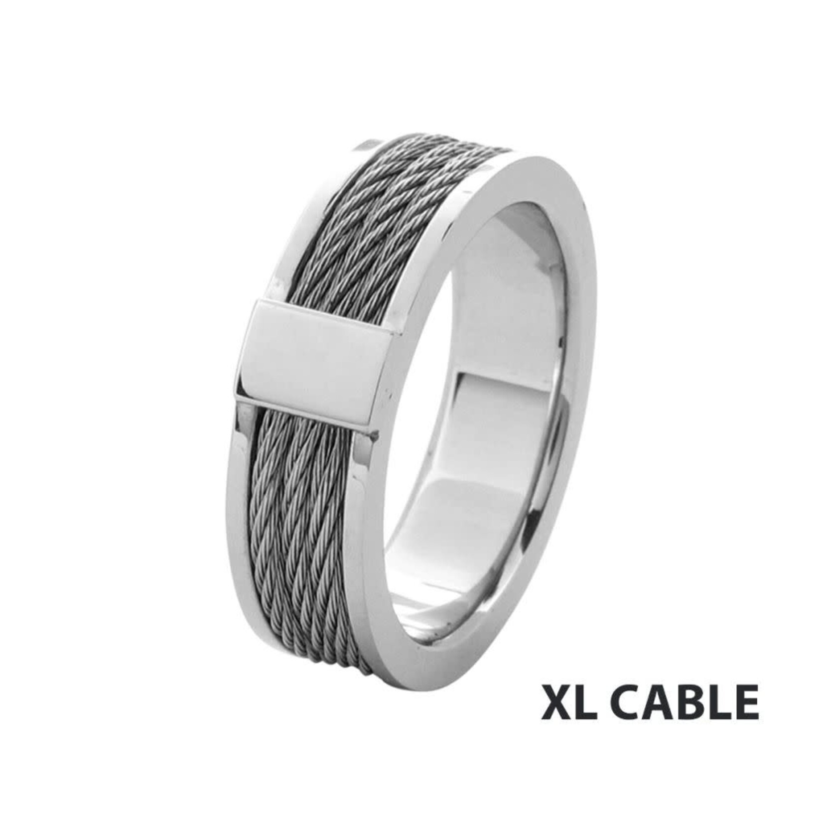Inox Steel Cable Inlayed Comfort Fit Ring