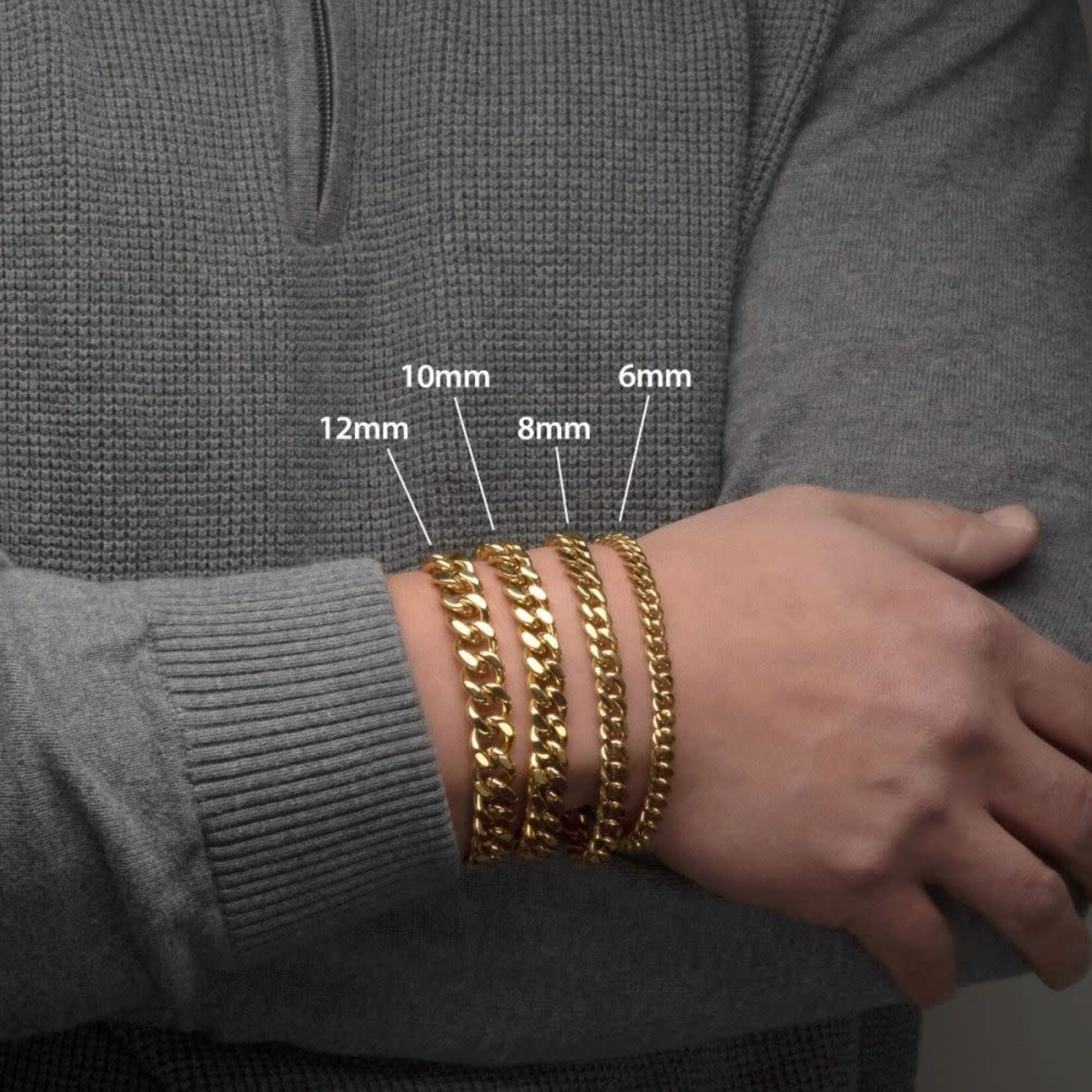 Inox 6mm 18K Gold IP Miami Cuban Chain Bracelet