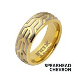 Inox 18Kt Gold IP Stainless Steel Chevron Spearhead Comfort Fit Ring-10