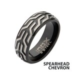 Inox Black IP Stainless Steel Chevron Spearhead Comfort Fit Ring-9