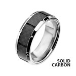 Inox Ridged Edge with Center Solid Carbon Fiber Ring - 10