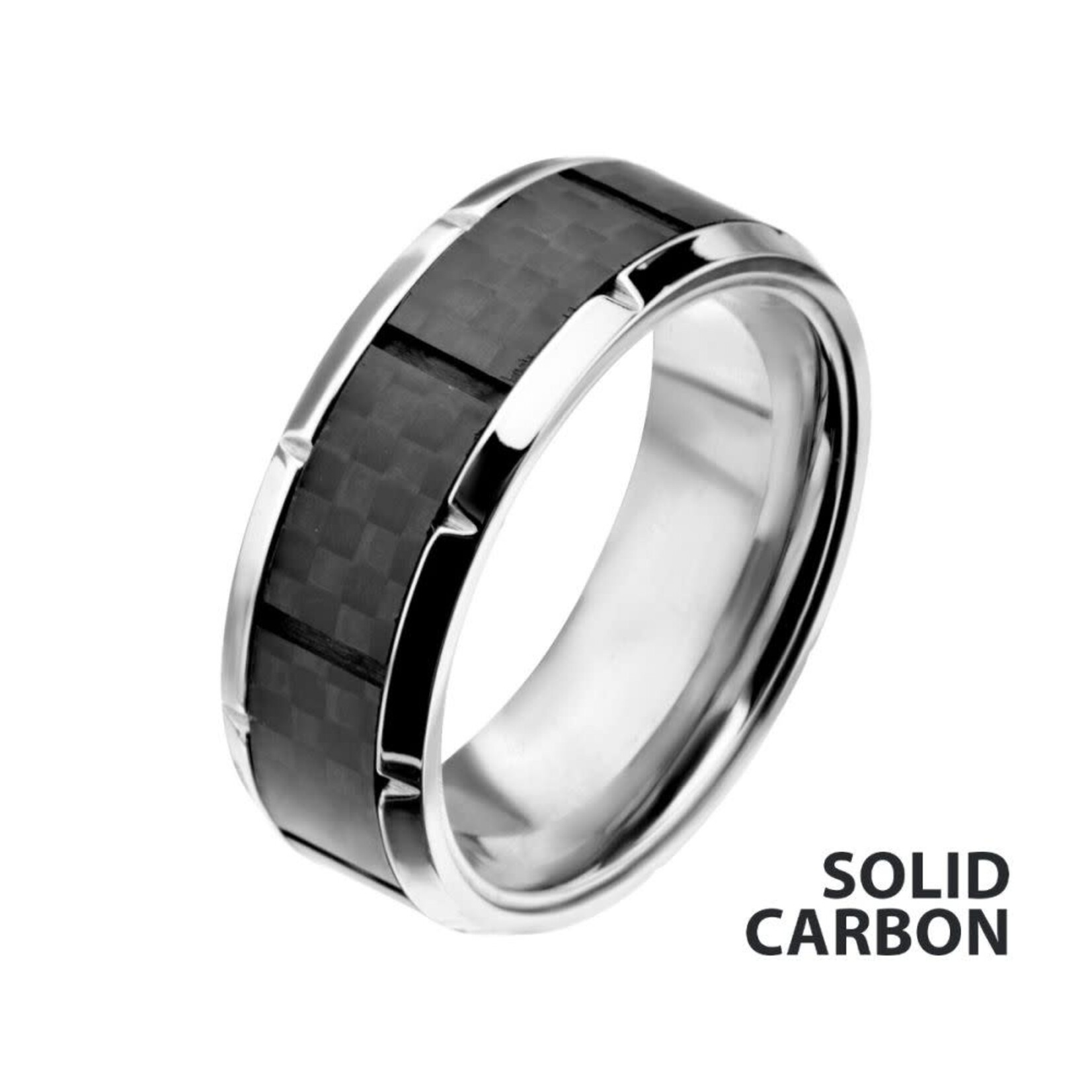 Inox Ridged Edge with Center Solid Carbon Fiber Ring - 11
