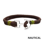 Inox Brown Paracord Rope with Steel Anchor Clasp Bracelet - 8"