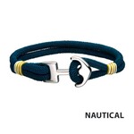 Inox Blue Paracord Rope with Steel Anchor Clasp Bracelet - 8"