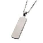 Inox Steel Engravable Drop Pendant with Round Box Chain - 22"