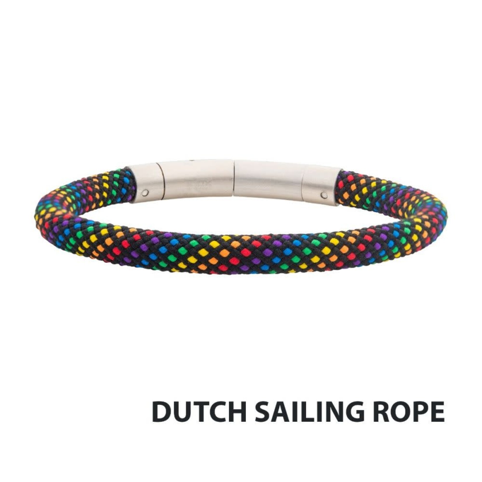 Inox 6mm Rainbow Nylon Cord Bracelet - 8"-8.5"