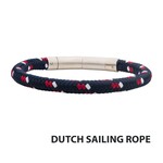 Inox 6mm Blue, White & Red Nylon Cord Bracelet - 8"-8.5"