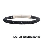 Inox 6mm Black Reflective Nylon Cord Bracelet - 8"-8.5"