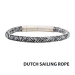 Inox 6mm Black & White Nylon Cord Bracelet - 8"-8.5"