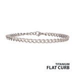 Inox 4.35mm Titanium Flat Curb Chain Bracelet - 8"