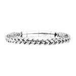 Inox Antiqued Finish Stainless Steel Franco Chain Bracelet - 8.25"-8.75"