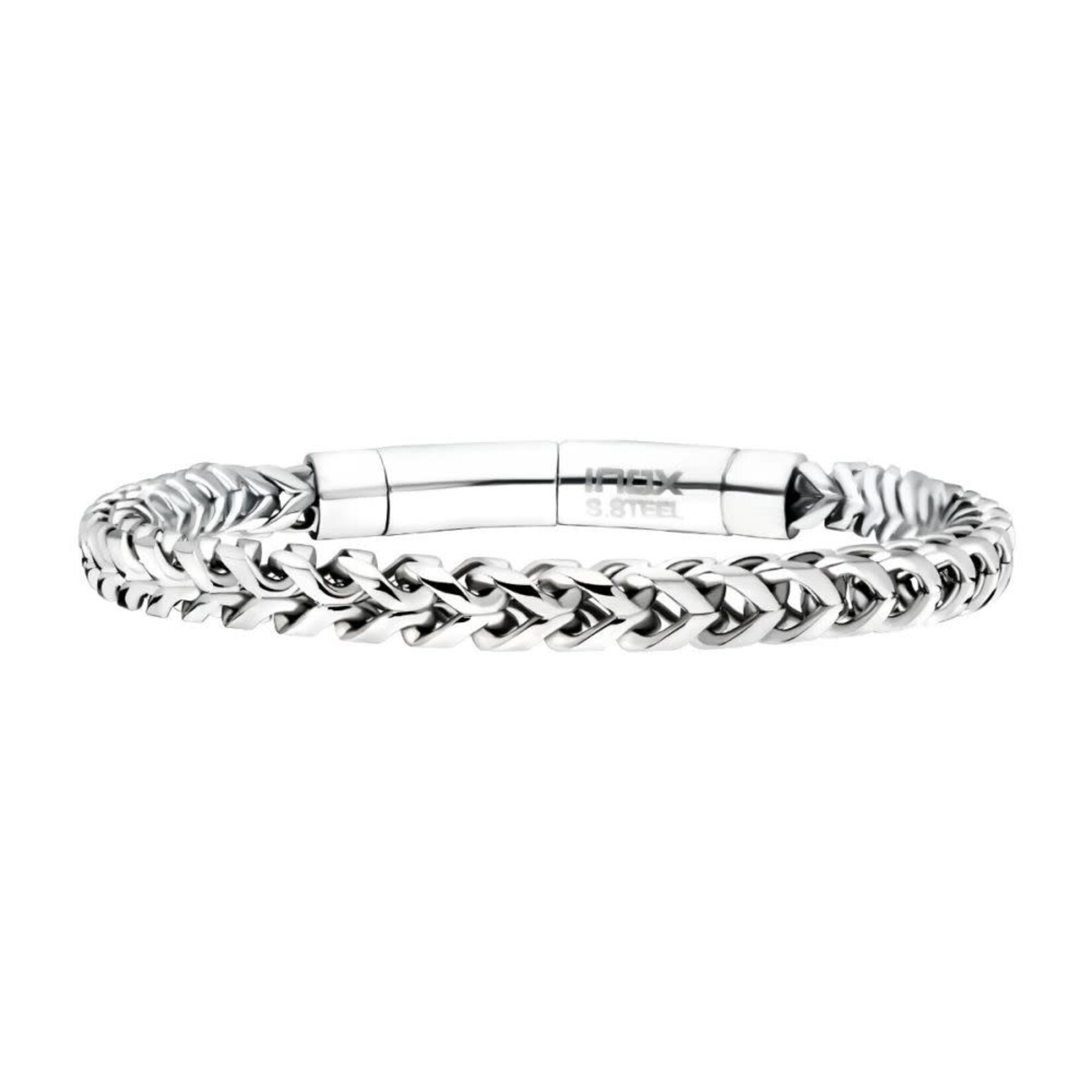 Inox Antiqued Finish Stainless Steel Franco Chain Bracelet - 8.25"-8.75"