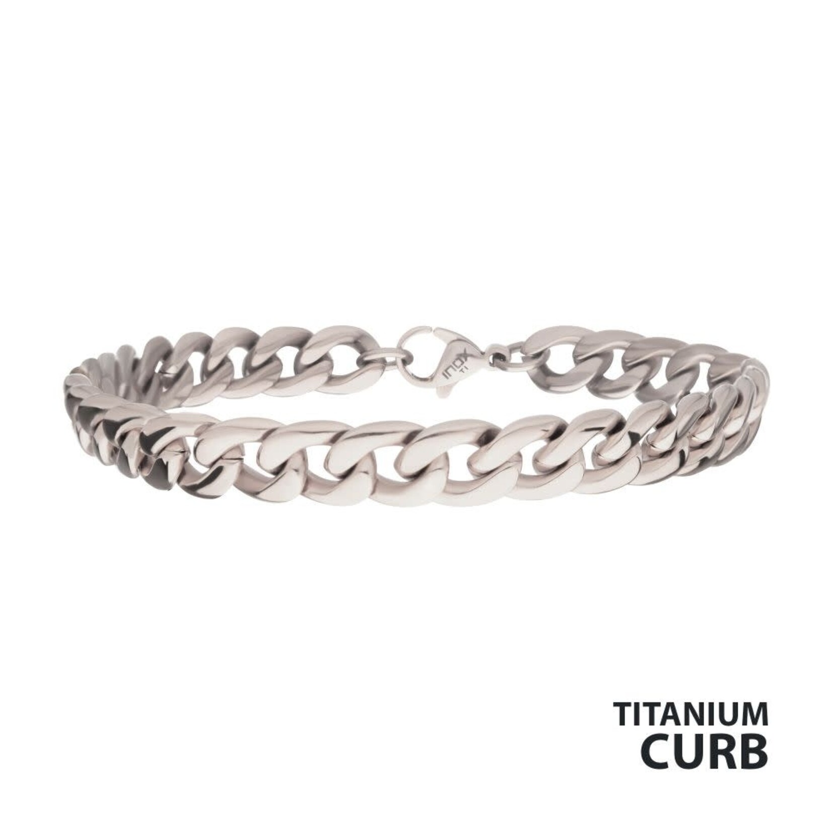 Inox 7.4mm Titanium Curb Chain Bracelet - 7.5"