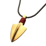 Inox Stainless Steel Gold & Antique Arrow Head Pendant with Chain - 22"